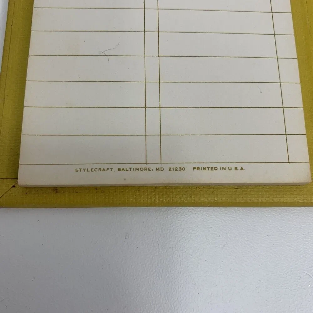 Vintage Americana Shopping List Pad With Pencil Holder Pocket USA Stylecraft